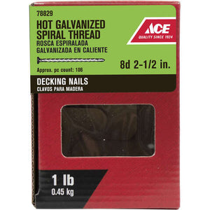 Ace 8D 2-1/2 in. Deck Steel Nail Flat Head 1 lb