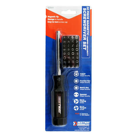 Best Way Tools Tamper Security Multi-Bit Screwdriver Set 8 in. 32 pc