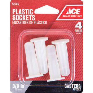 Ace Plastic Caster Socket 4 pk