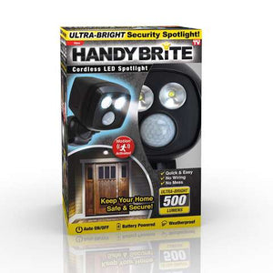 Handy Brite Motion-Sensing Battery Powered LED Black Spotlight