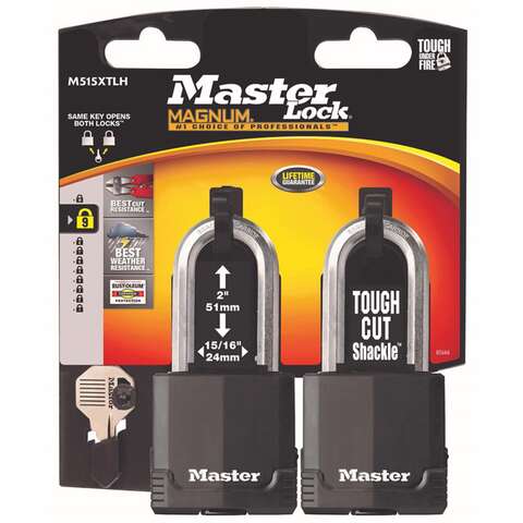 Master Lock 2 in. H X 1-5/16 in. W X 2 in. L Steel Ball Bearing Locking Padlock Keyed Alike