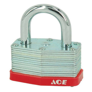 Ace 1 in. H X 1-1/2 in. W X 7/8 in. L Laminated Steel Warded Locking Padlock Keyed Alike