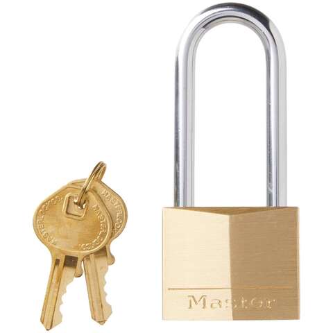 Master Lock 1-1/4 in. H X 5/16 in. W X 1-9/16 in. L Brass 4-Pin Tumbler Padlock