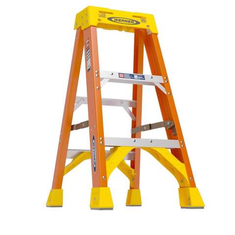 Werner 3 ft. H Fiberglass Step Ladder Type IA 300 lb. capacity