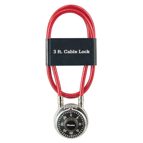 Master Lock 1-7/8 in. W X 36 in. L Stainless Steel 3-Digit Combination Cable Lock