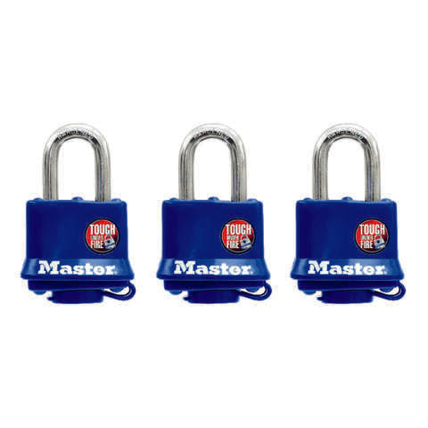 Master Lock 1-5/16 in. H X 1 in. W Vinyl Covered Steel Double Locking Padlock Keyed Alike