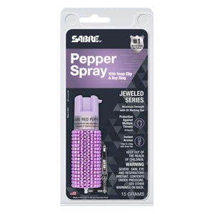 Sabre Lavender Rhinestone Plastic Pepper Spray