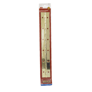 Ace 1-1/2 in. W X 12 in. L Bright Brass Steel Continuous Hinge 1 pk