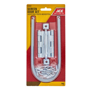 Ace Zinc-Plated Silver Steel Screen/Storm Door Hardware Set 1 pk