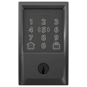 Schlage Encode Plus Matte Black Metal WiFi Deadbolt with Century Trim