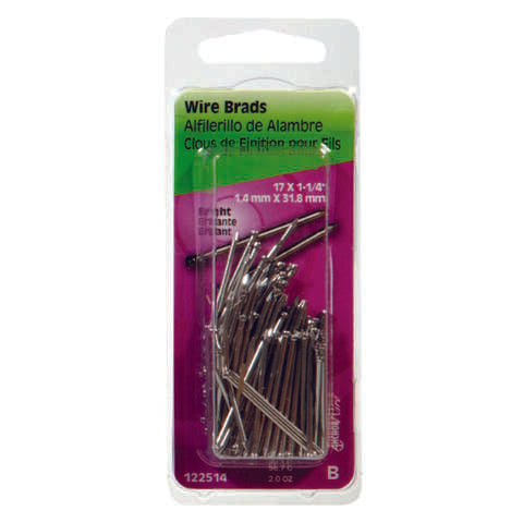 Hillman 17 Ga. X 1-1/4 in. L Bright Steel Brad Nails 1 pk 2 oz