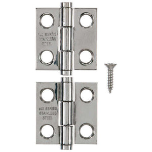 Ace .9 in. W X 1 in. L Stainless Steel Silver Stainless Steel Narrow Hinge 2 pk