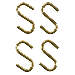 Ace Small Polished Brass Green Brass 0.6875 in. L S-Hook 5 lb 4 pk