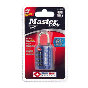 Master Lock 1-5/32 in. H X 5/8 in. W X 1-3/16 in. L Steel 4-Dial Combination Luggage Lock