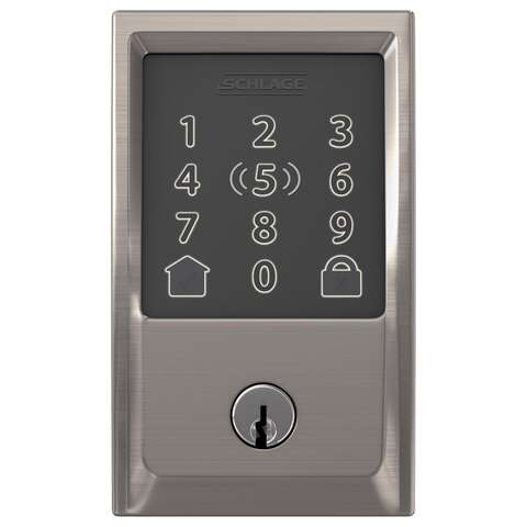 Schlage Encode Plus Satin Nickel Metal WiFi Deadbolt with Century Trim