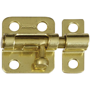 National Hardware 2 in. L Brass-Plated Solid Brass Barrel Bolt 1 pk