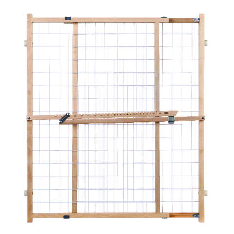 North States Gray 32 in. H X 29-1/2-50 in. W Wood Wire Mesh Gate