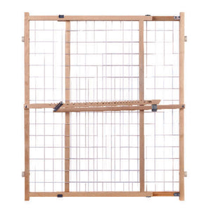 North States Gray 32 in. H X 29-1/2-50 in. W Wood Wire Mesh Gate