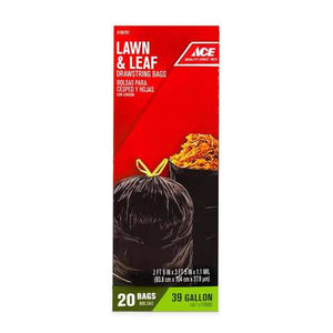 Ace 39 gal Lawn & Leaf Bags Drawstring 20 pk